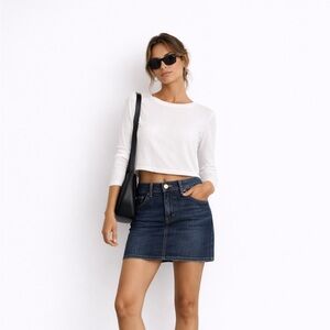 🖤5/$25 NWT Classic White Long Sleeve Top boatneck slightly  crop fit